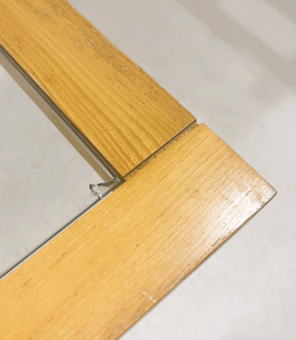 Mid-Century Dining Table, Wood with Glass Top, Italy, 1970s - Image 5