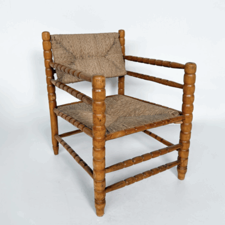 Armchair in the style of Charles Dudouyt, Hand-turned Wood Wood