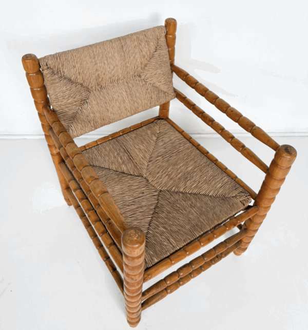 Armchair in the style of Charles Dudouyt, Hand-turned Wood Wood - Image 6