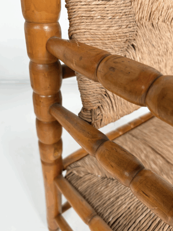 Armchair in the style of Charles Dudouyt, Hand-turned Wood Wood - Image 3