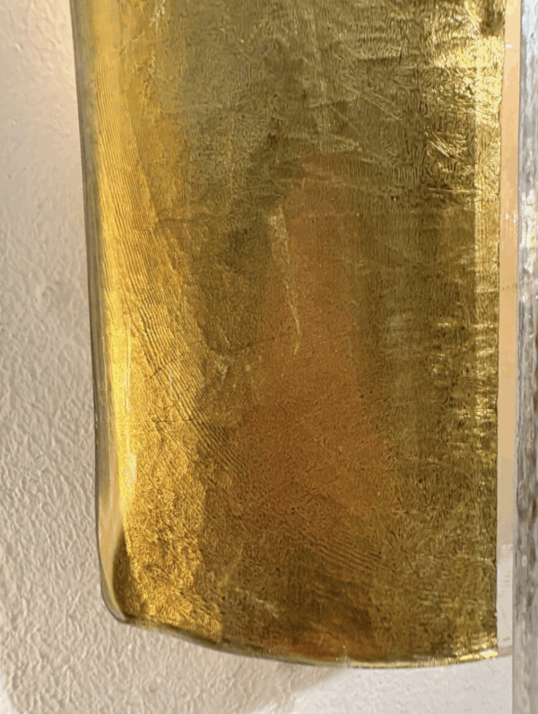 Contemporary Pair of Gold Wall Lights, Glass, Italy - Image 6