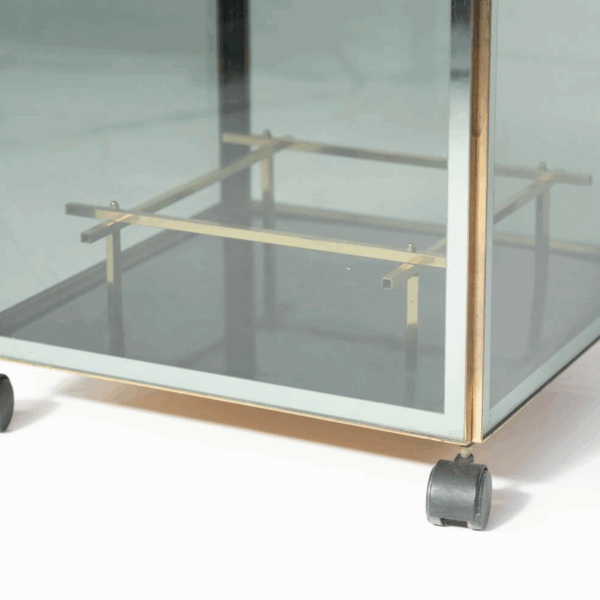 Mid-Century Modern Coffee Table/ Bar, Metal and Glass, 1970s - Image 11