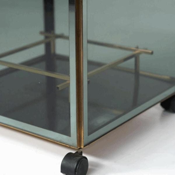 Mid-Century Modern Coffee Table/ Bar, Metal and Glass, 1970s - Image 4