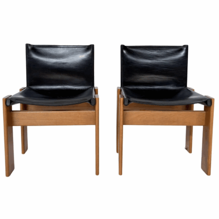 Set of 2 Chairs Model "Monk" by Afra and Tobia Scarpa for Molteni, Italy, 1970s