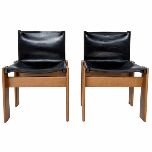 Set of 2 Chairs Model "Monk" by Afra and Tobia Scarpa for Molteni, Italy, 1970s