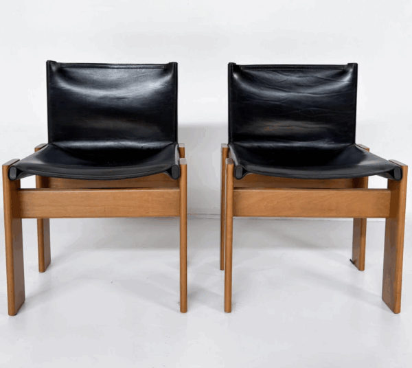 Set of 2 Chairs Model "Monk" by Afra and Tobia Scarpa for Molteni, Italy, 1970s - Image 7