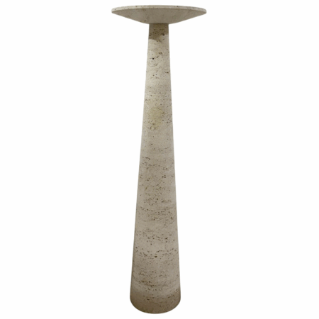 Travertine Pedestal Table, in the style of Angelo Mangiarotti, 1970s