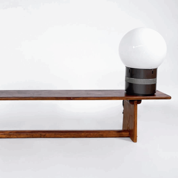 Mid-Century Modern Large Wooden Bench, Italy, 1960s - Image 5