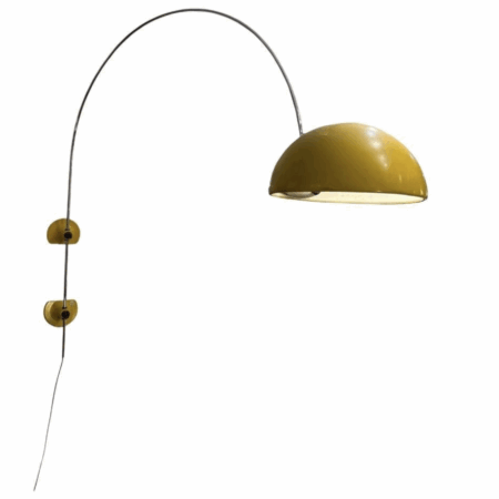 Yellow Adjustable Wall Light Coupé by Joe Colombo, 1970s