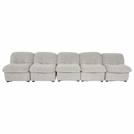 Contemporary set of 5 Armchairs, Boucle Fabric, Italy