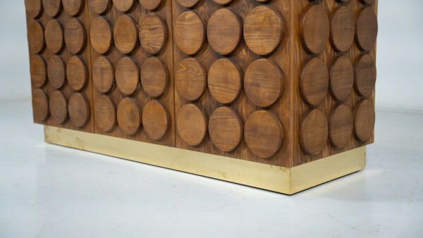 Contemporary Brutalist Wood and Brass Sideboard - Image 6