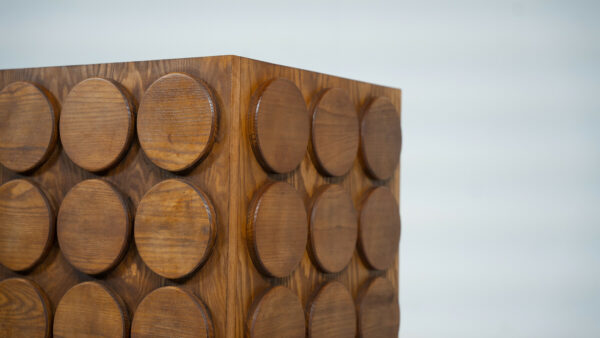 Contemporary Brutalist Wood and Brass Sideboard - Image 5