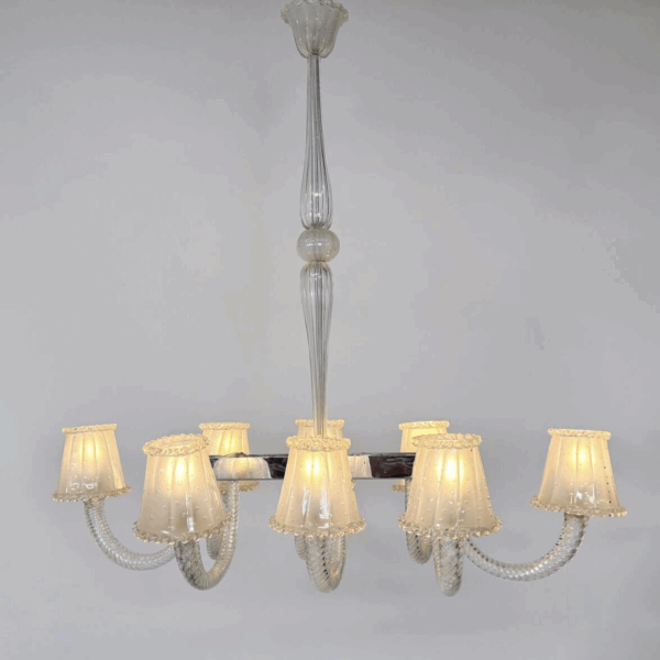 Barovier And Toso Chandelier, Murano Glass - 8 Sconces - Image 10