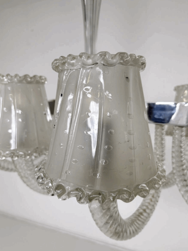 Barovier And Toso Chandelier, Murano Glass - 8 Sconces - Image 3