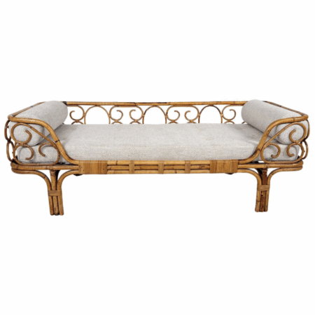Mid-Century Modern Bamboo Daybed, Italy, 1960s - New Upholstery