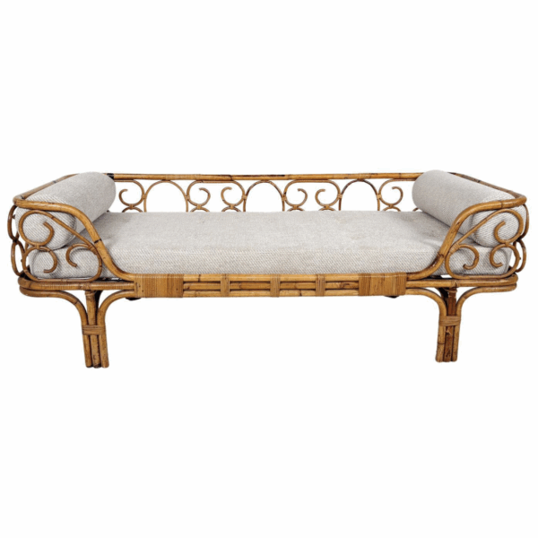 Mid-Century Modern Bamboo Daybed, Italy, 1960s - New Upholstery