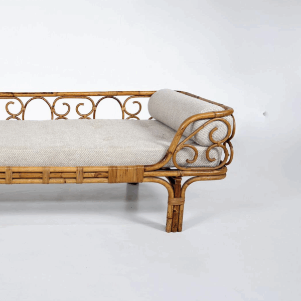 Mid-Century Modern Bamboo Daybed, Italy, 1960s - New Upholstery - Image 12