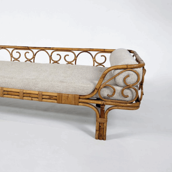 Mid-Century Modern Bamboo Daybed, Italy, 1960s - New Upholstery - Image 11