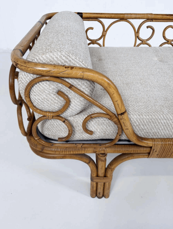 Mid-Century Modern Bamboo Daybed, Italy, 1960s - New Upholstery - Image 10