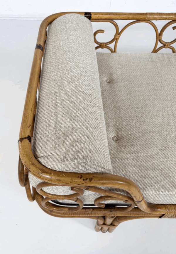 Mid-Century Modern Bamboo Daybed, Italy, 1960s - New Upholstery - Image 9