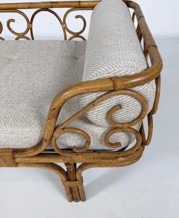 Mid-Century Modern Bamboo Daybed, Italy, 1960s - New Upholstery - Image 6