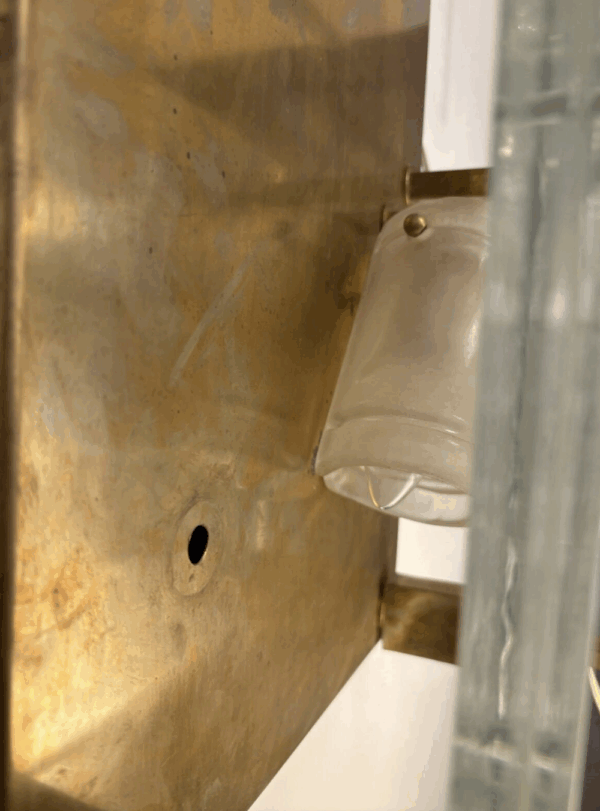 Mid-Century Modern Pair of Wall Lights, Glass and Brass, Italy - Image 4