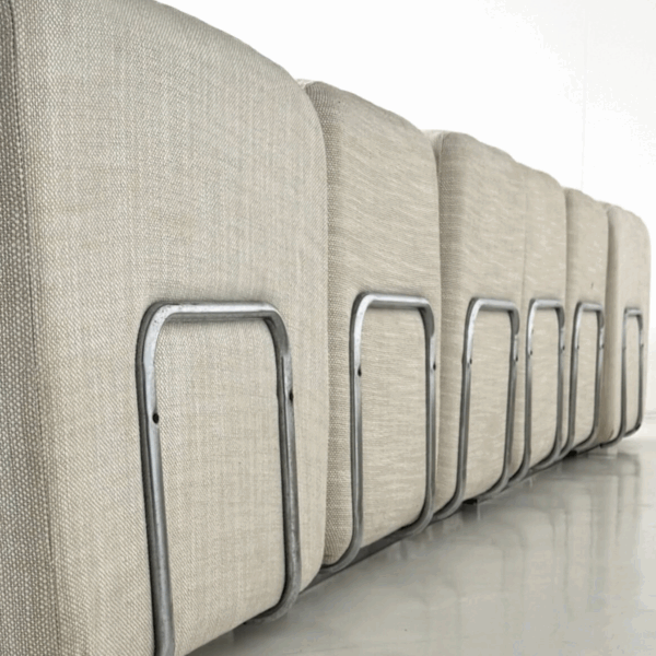 Mid-Century Modern Modular Sofa, Fabric and Chrome, 1970s - New Upholstery - Image 5
