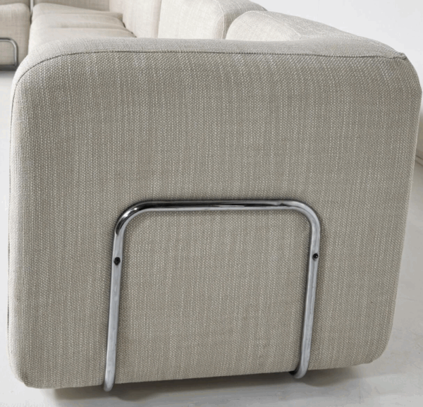 Mid-Century Modern Modular Sofa, Fabric and Chrome, 1970s - New Upholstery - Image 4