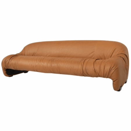 Bonanza 3 Seater Sofa by Afra & Tobia Scarpa, 1970s - New Leather Upholstery