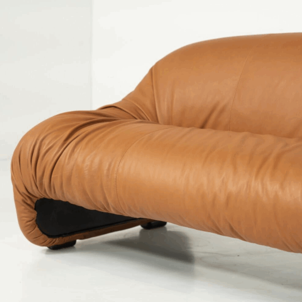 Bonanza 3 Seater Sofa by Afra & Tobia Scarpa, 1970s - New Leather Upholstery - Image 5