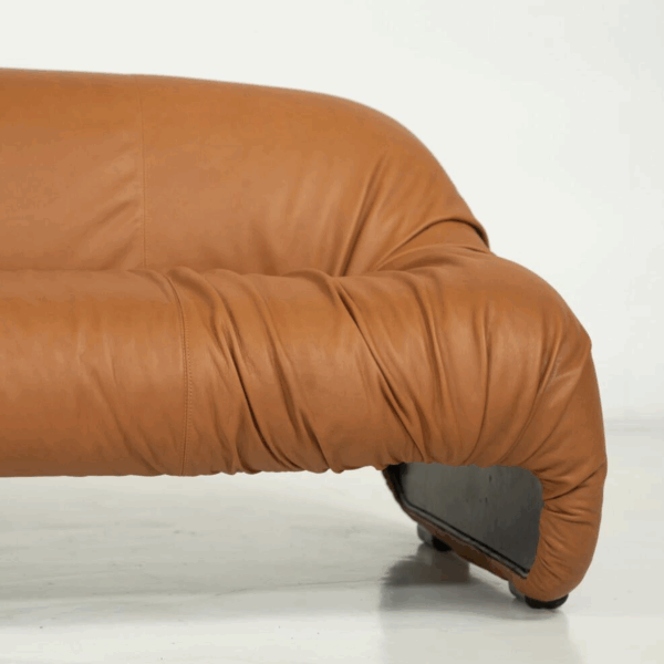 Bonanza 3 Seater Sofa by Afra & Tobia Scarpa, 1970s - New Leather Upholstery - Image 4