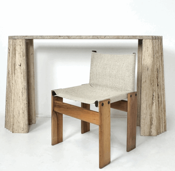Mid-century Travertine Console, Italy - Image 4