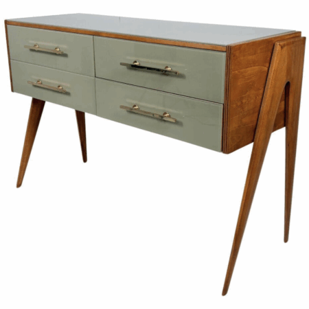 Contemporary Glass and Wood Sideboard, Italy