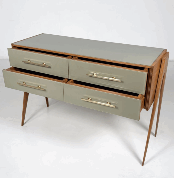 Contemporary Glass and Wood Sideboard, Italy - Image 2