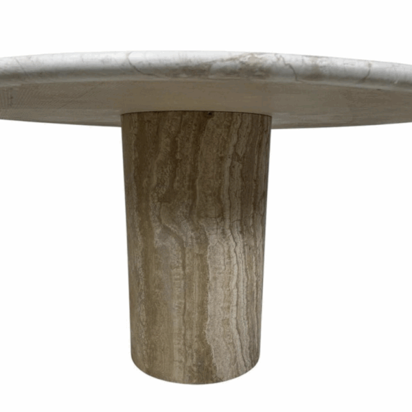 Mid-Century Modern Round Travertine Dining Table, 1970s - Image 5