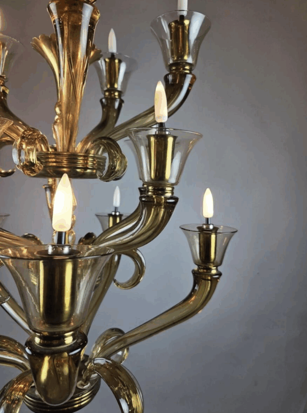 Flavio Poli Glass Chandelier with 15 Light Arms, 1940 - Image 7