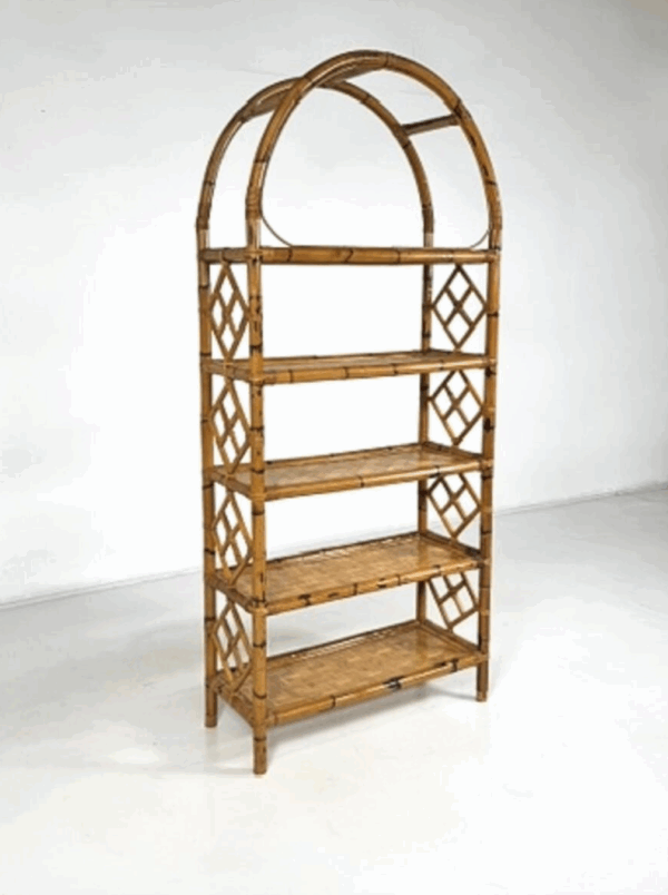 Bamboo Bookcase, 1970s - Image 6