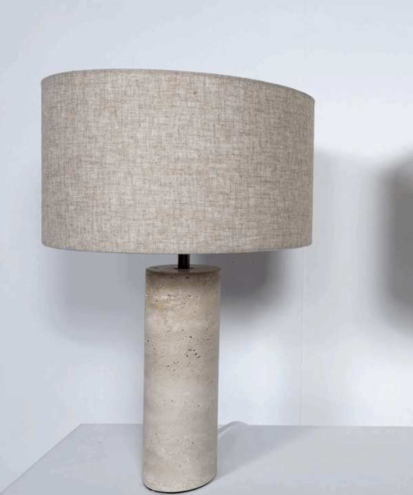 Pair of Contemporary Table Lamps, Travertine, Italy - Image 5
