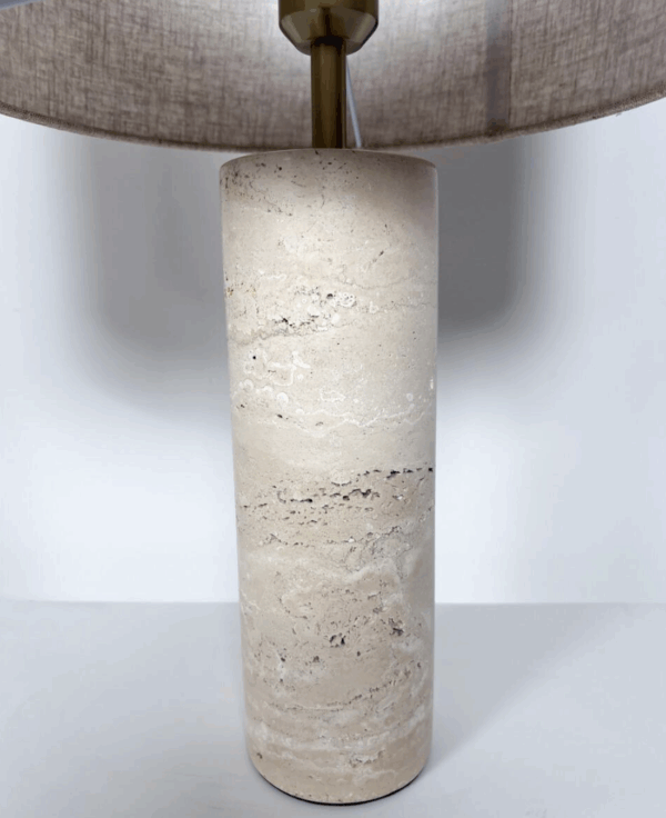 Pair of Contemporary Table Lamps, Travertine, Italy - Image 4