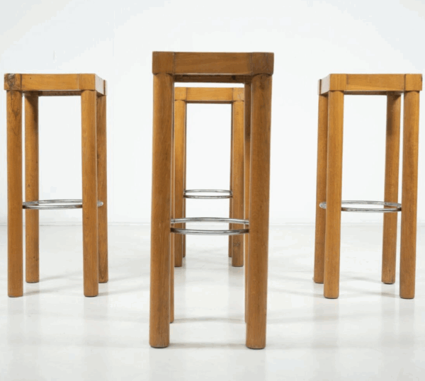 Mid-Century Modern Set of 4 barstools - Image 11