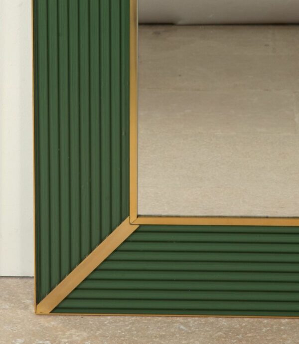 Contemporary Olive Green Glass Mirror - Image 4