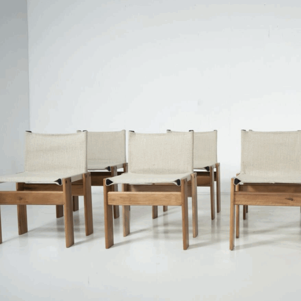 Set of 10 Monk Dining Chairs by Afra & Tobia Scarpa for Molteni, 1970s - Image 9