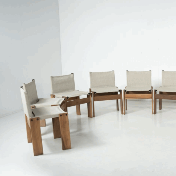 Set of 10 Monk Dining Chairs by Afra & Tobia Scarpa for Molteni, 1970s - Image 11