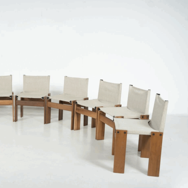 Set of 10 Monk Dining Chairs by Afra & Tobia Scarpa for Molteni, 1970s - Image 14