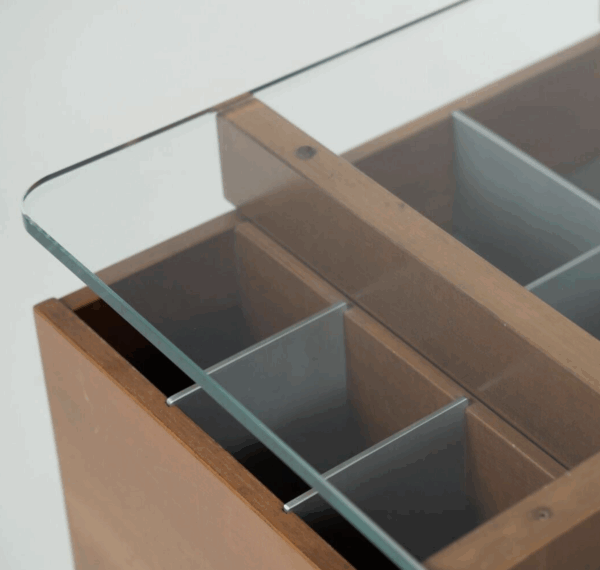 Mid-Century Modern Assymetrical Coffee Table with Compartments, Italy, 1970s - Image 2