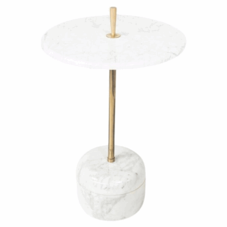 Mid-Century Side Table, Marble and Brass, 1950s