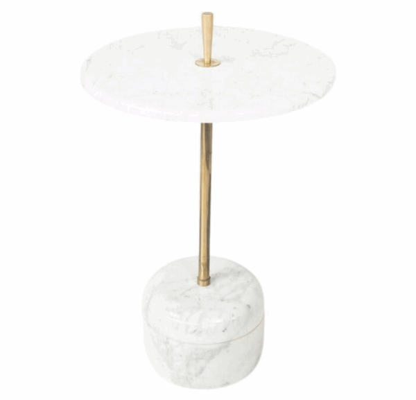 Mid-Century Side Table, Marble and Brass, 1950s