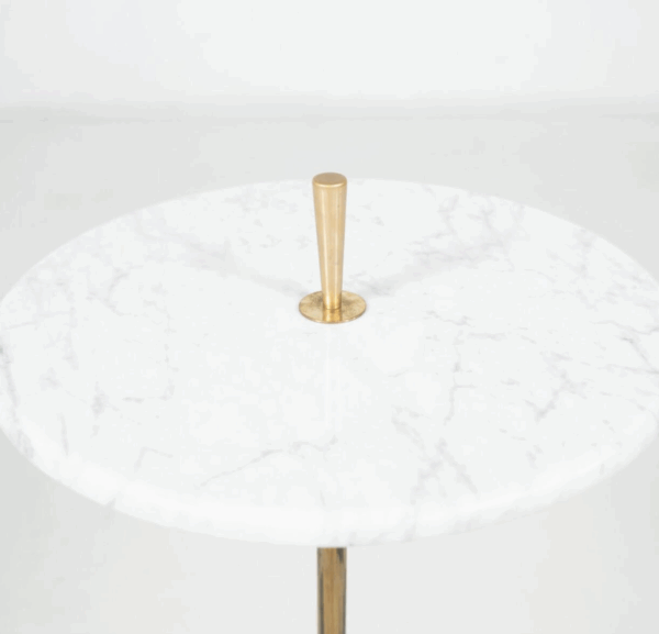 Mid-Century Side Table, Marble and Brass, 1950s - Image 4