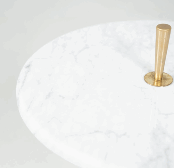 Mid-Century Side Table, Marble and Brass, 1950s - Image 3