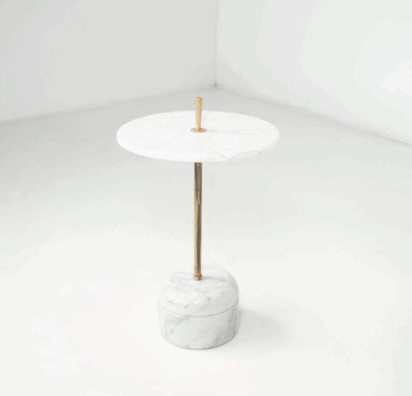 Mid-Century Side Table, Marble and Brass, 1950s - Image 2